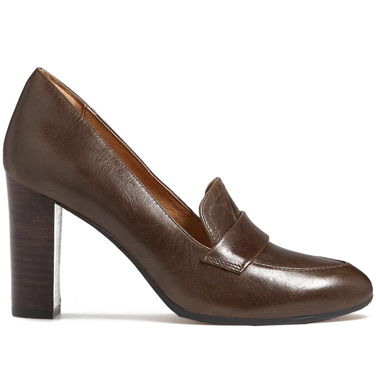 Foto 1 | Zapatos Moommo, Mocasines Con Tacón Alto Y Grueso, Zapatos, Zapatos, Color Canela, Mujer 8.5 - Venta Internacional.