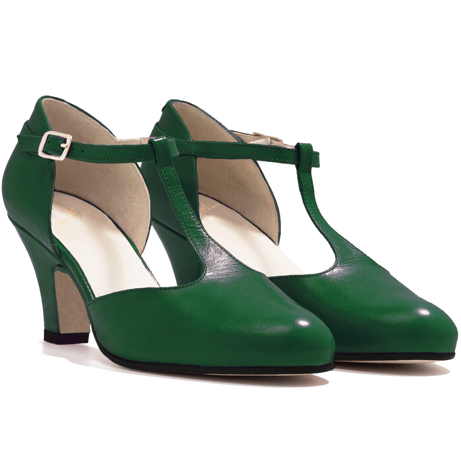 Foto 2 pulgar | Zapatos Moommo Mary Jane Con Tacón De Gatito Verdes Para Mujer - Venta Internacional.