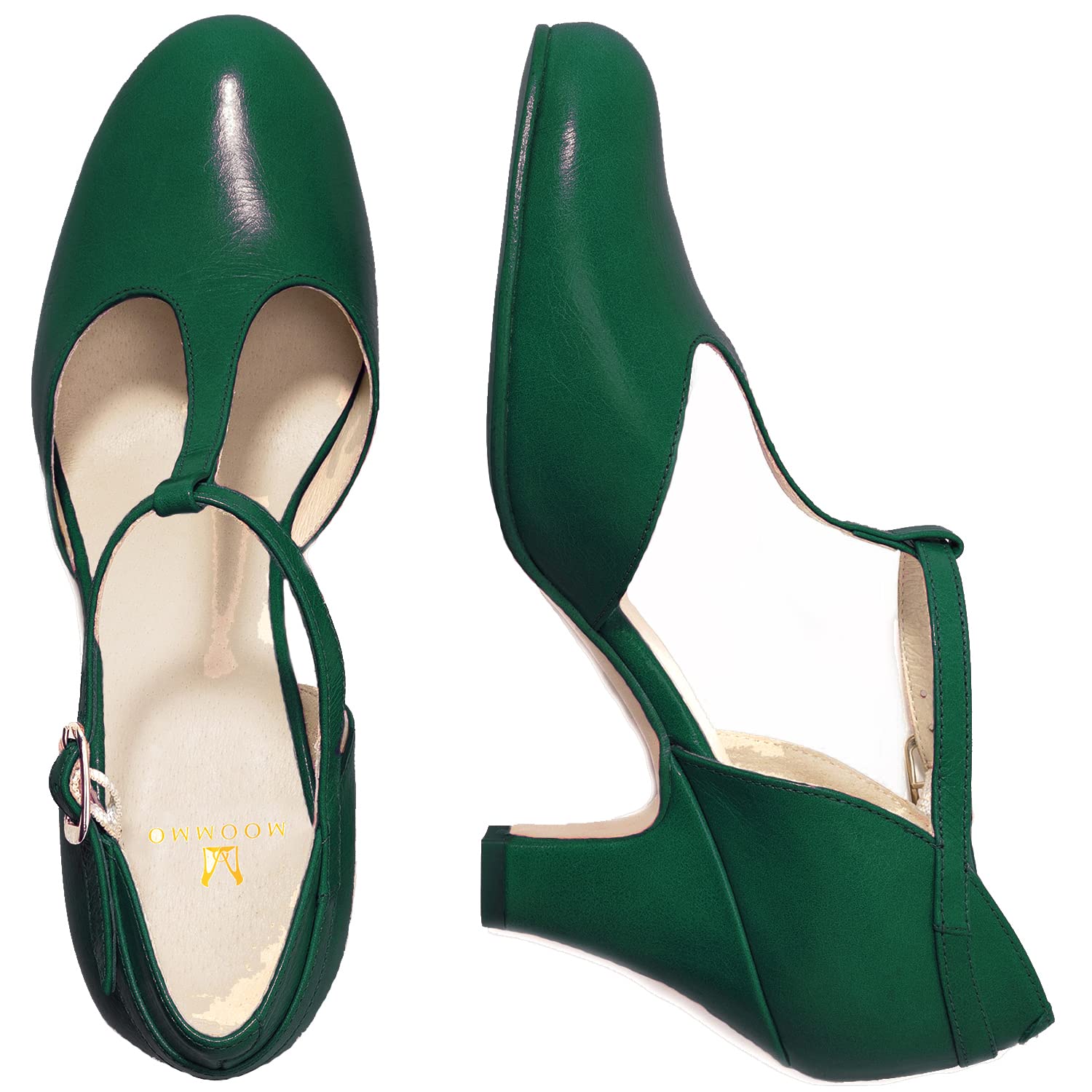 Foto 3 pulgar | Zapatos Moommo Mary Jane Con Tacón De Gatito Verdes Para Mujer - Venta Internacional.