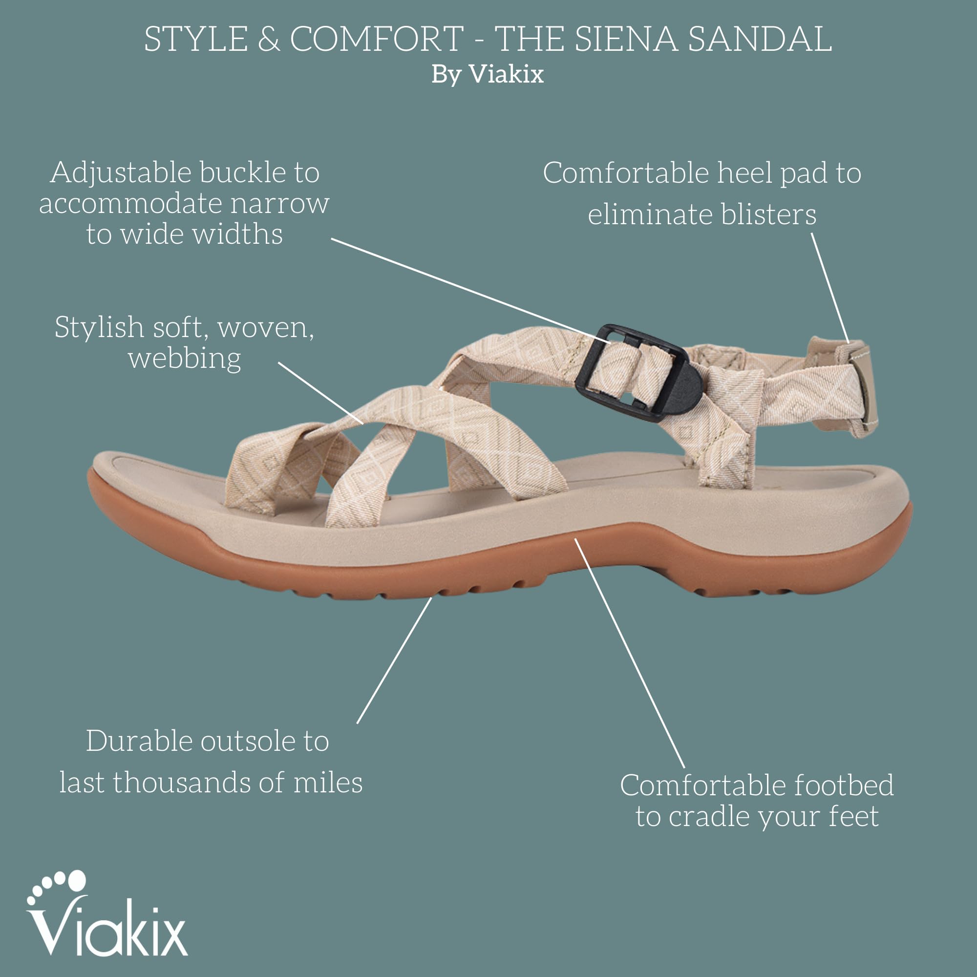Foto 4 pulgar | Sandalias De Senderismo Viakix Acadia Para Mujer, Color Beige, Talla 6 - Venta Internacional.