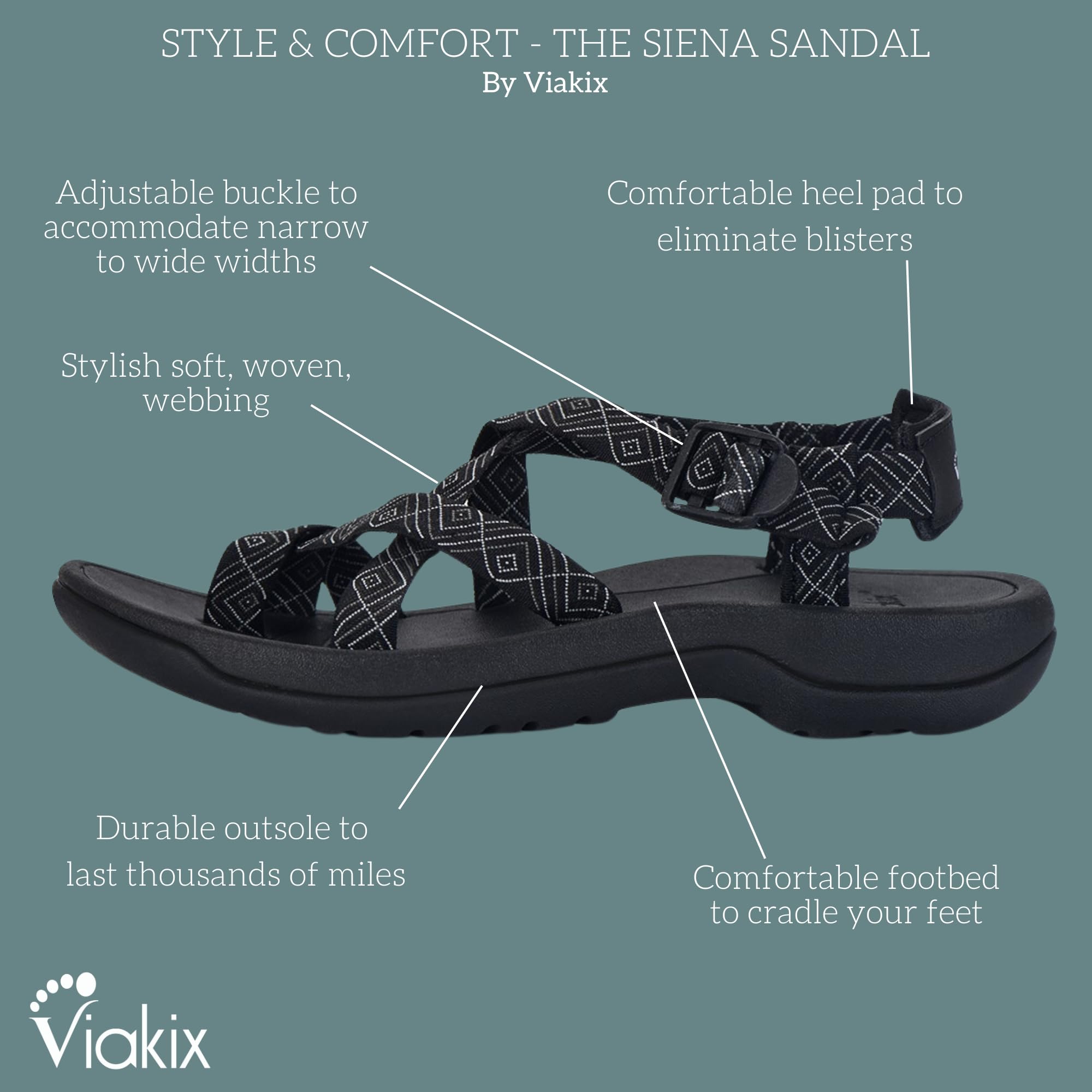 Foto 4 pulgar | Sandalias De Senderismo Viakix Acadia Para Mujer, Color Negro, Talla 8 - Venta Internacional.