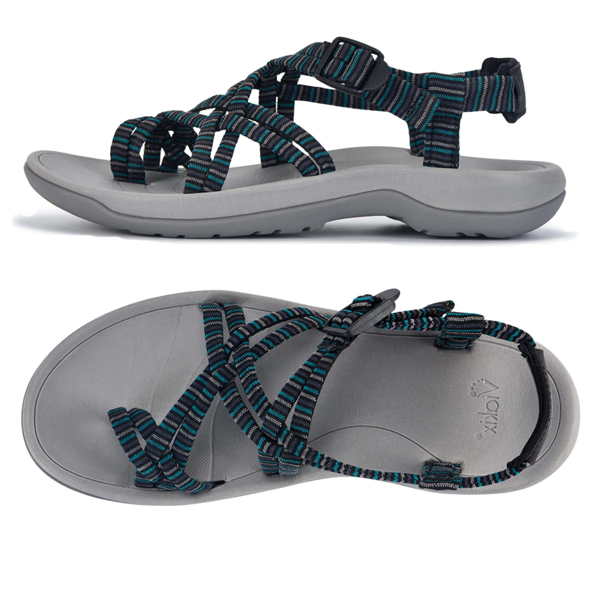 Foto 2 pulgar | Sandalias De Senderismo Viakix Siena Para Mujer, Color Negro/aguamarina, Talla 7 - Venta Internacional.