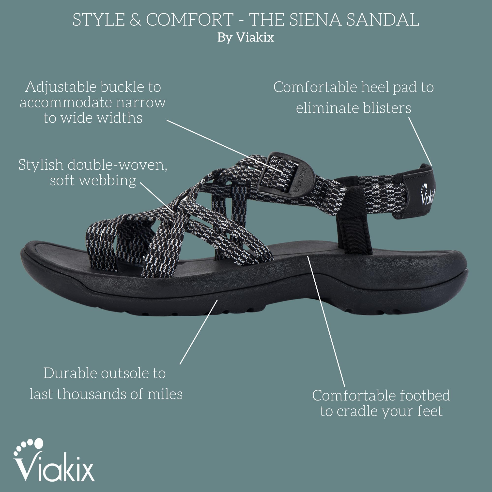 Foto 4 pulgar | Sandalias De Senderismo Viakix Acadia Para Mujer, Color Negro, Talla 9 - Venta Internacional.