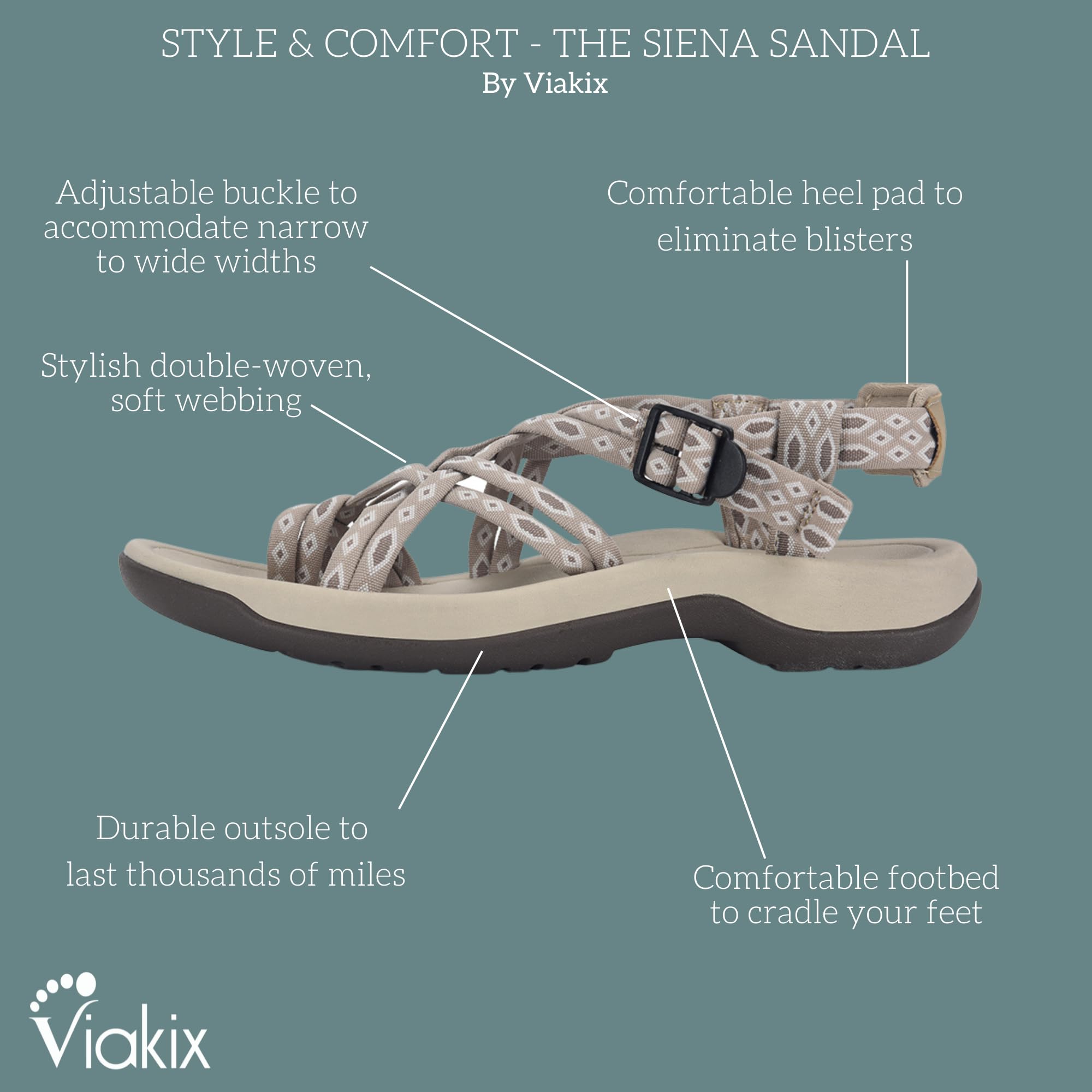 Foto 4 pulgar | Sandalias De Senderismo Viakix Acadia Para Mujer, Color Beige, Talla 6 - Venta Internacional.
