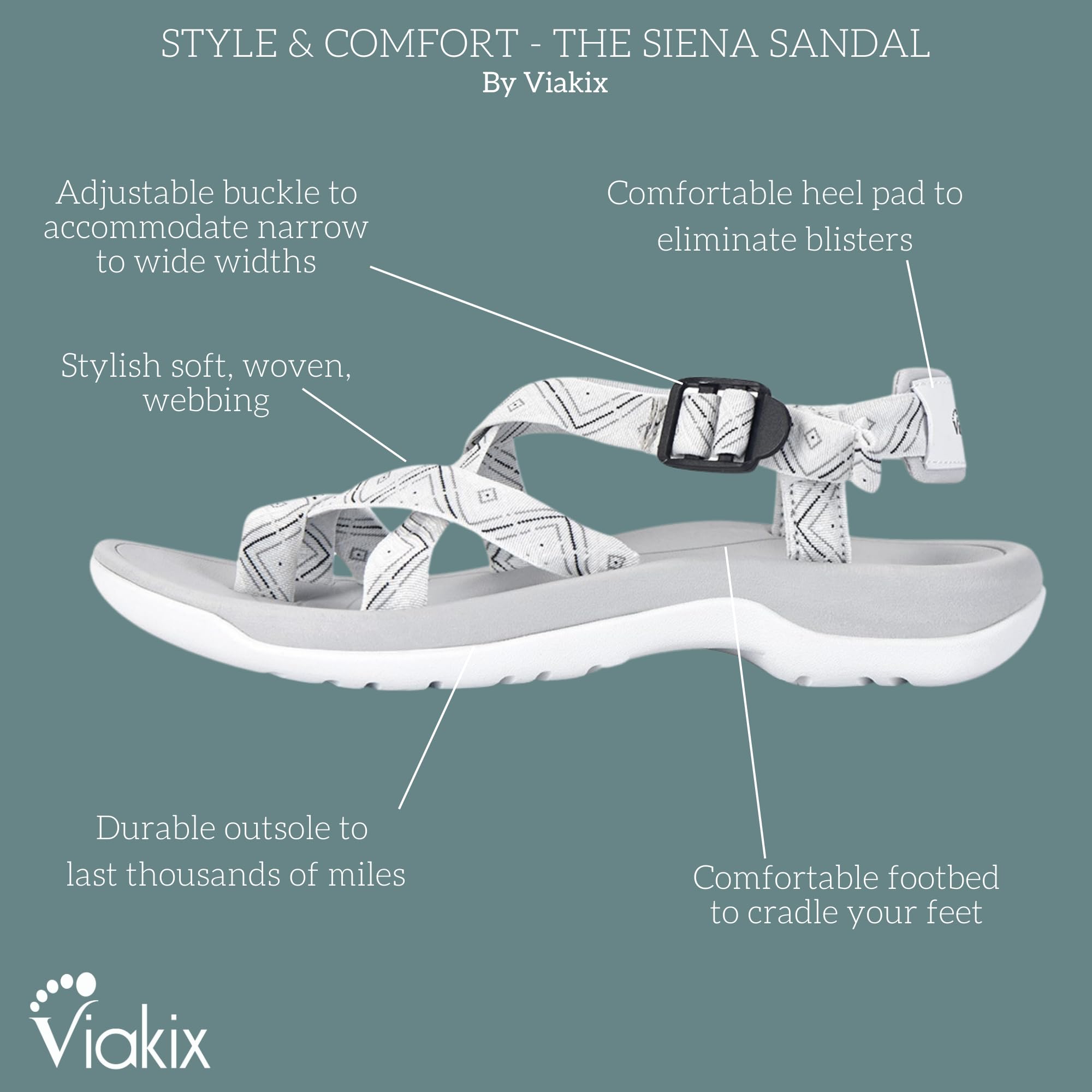 Foto 4 pulgar | Sandalias De Senderismo Viakix Siena Para Mujer, Color Blanco, Talla 11 - Venta Internacional.