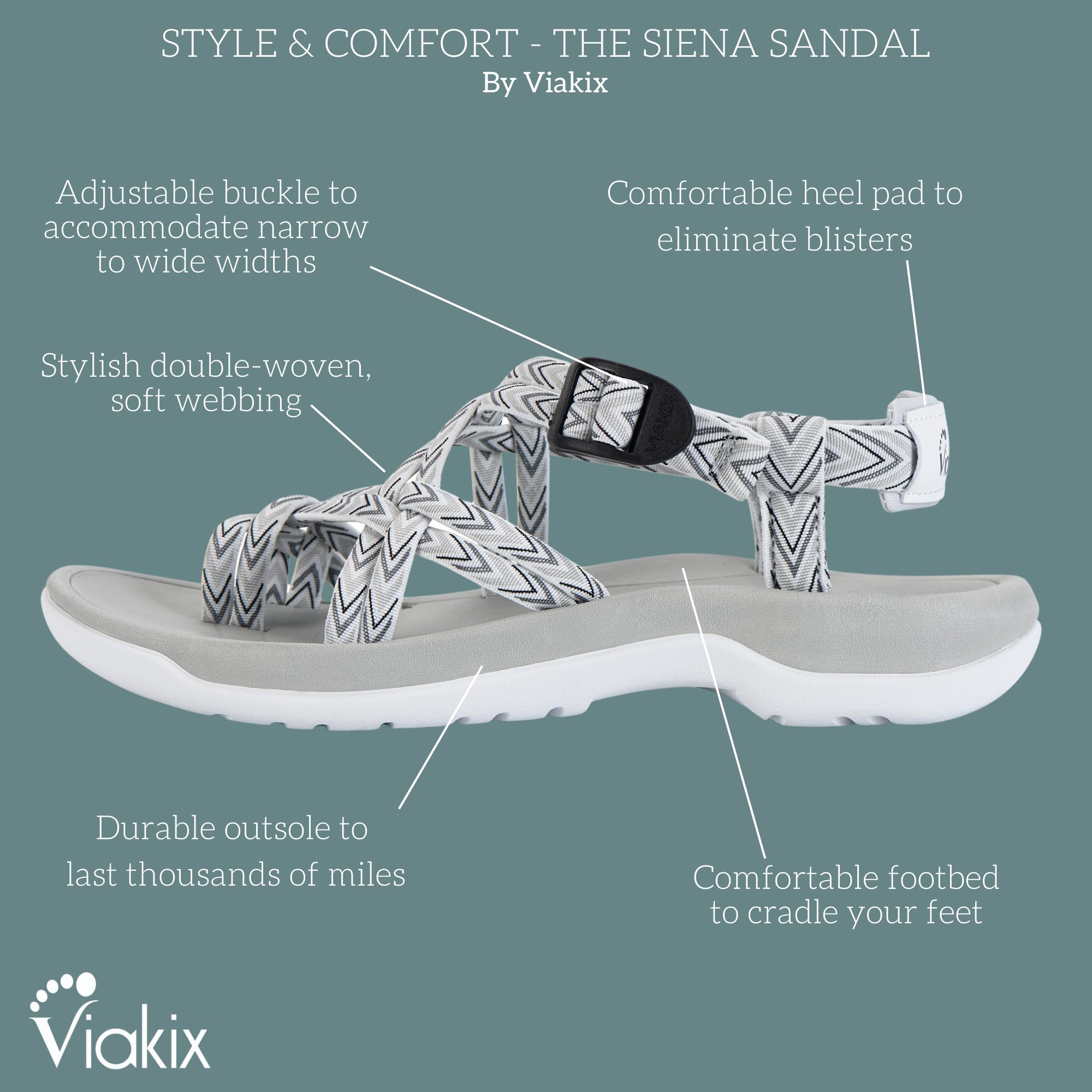 Foto 4 pulgar | Sandalias De Senderismo Viakix Acadia Para Mujer, Color Blanco, Talla 9 - Venta Internacional.