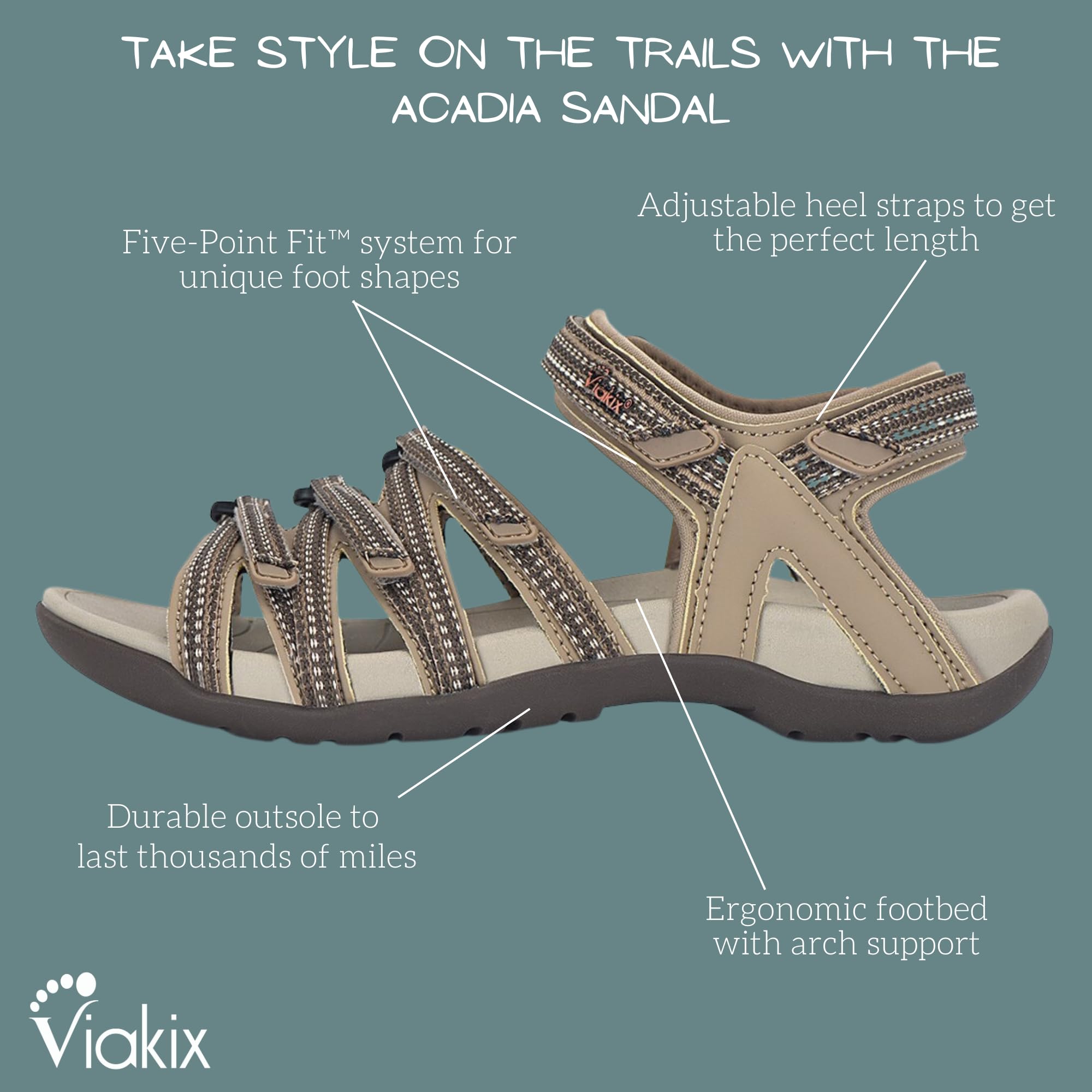 Foto 6 pulgar | Sandalia Deportiva Viakix Acadia Para Mujer Beige Talla 9 - Venta Internacional.