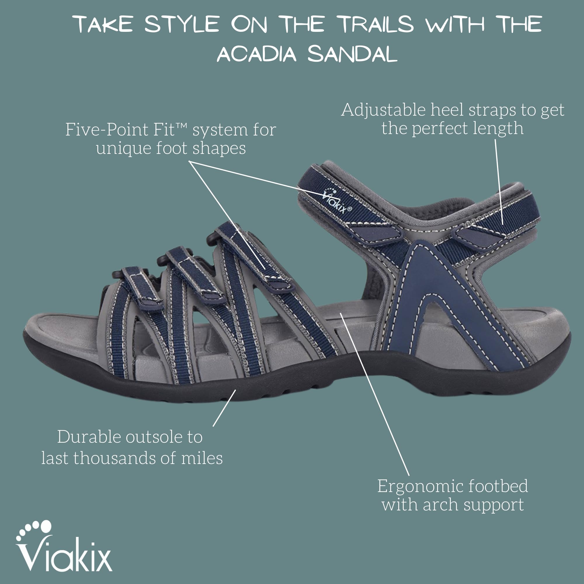 Foto 6 pulgar | Sandalia Deportiva Viakix Acadia Para Mujer Azul Talla 6 - Venta Internacional.