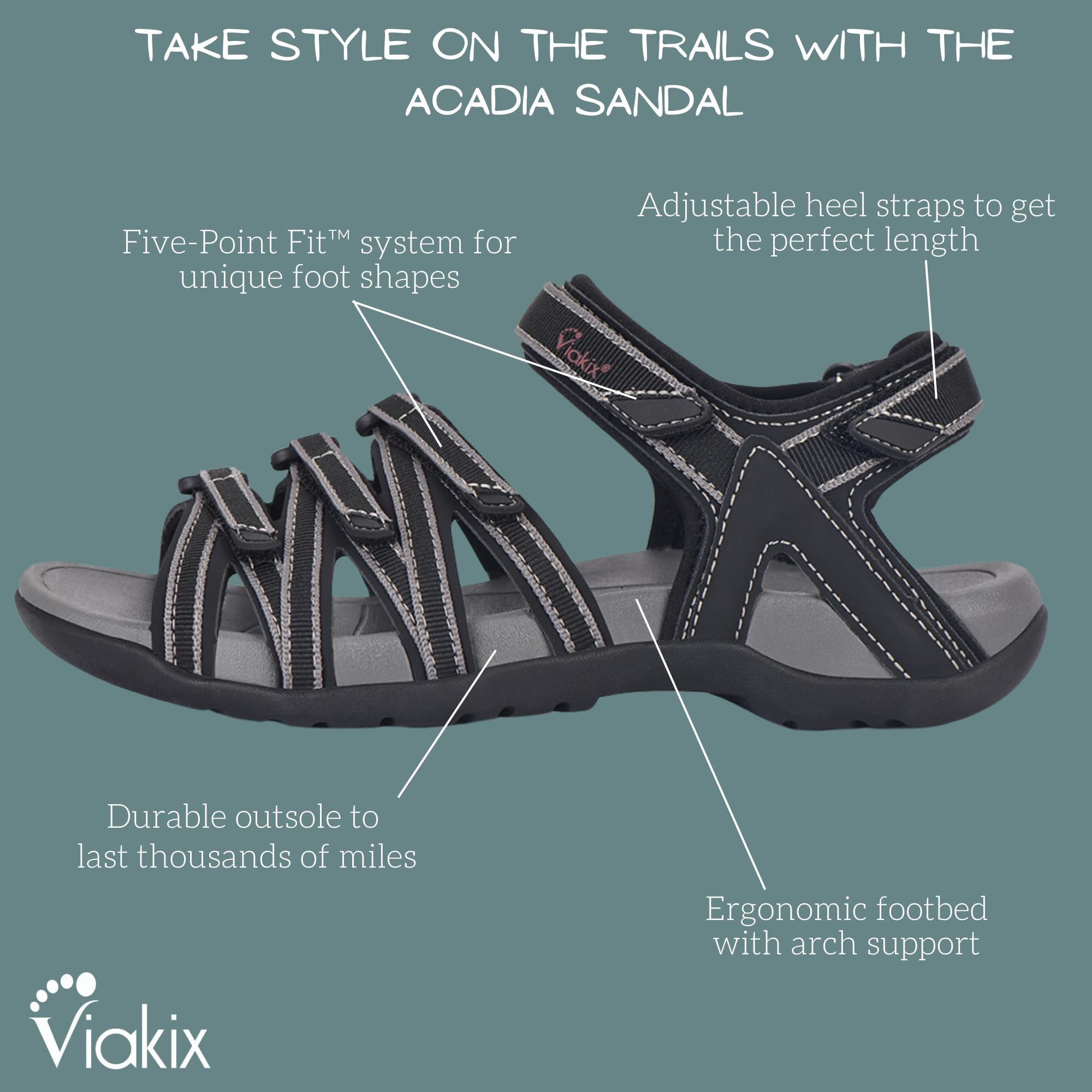 Foto 6 pulgar | Sandalia Deportiva Viakix Acadia Para Mujer Negra Talla 7 - Venta Internacional.