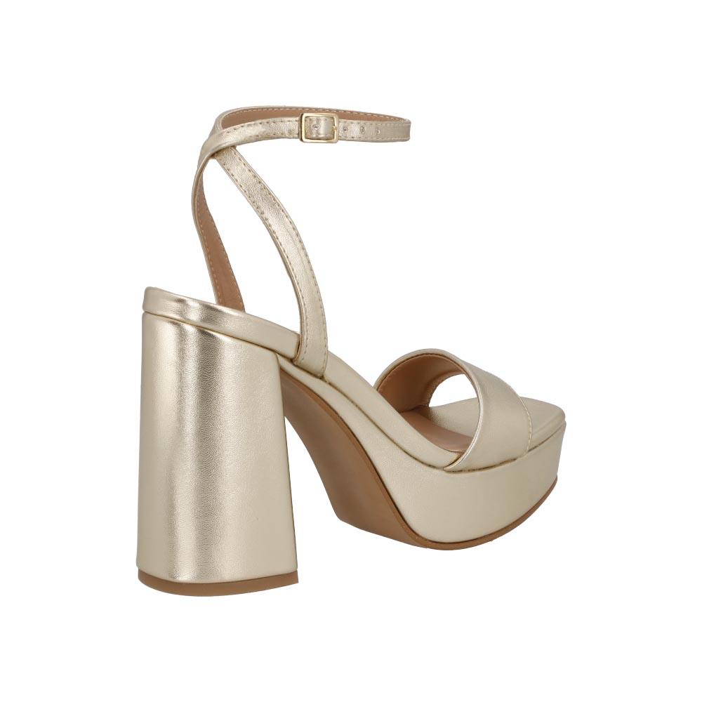 Foto 4 pulgar | Zapatilla Mujer Kipon Vestir Dama Tacon Dorado