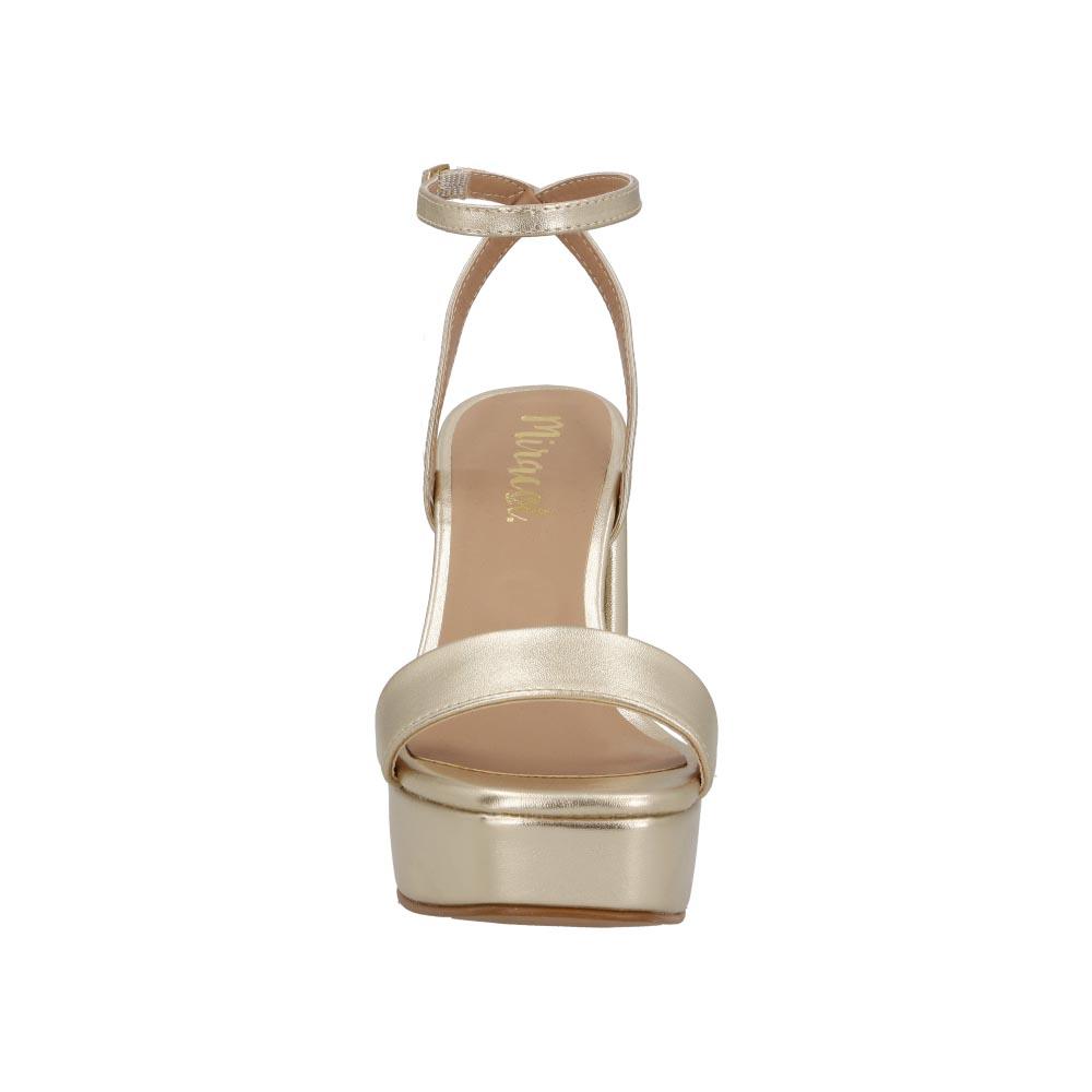 Foto 6 pulgar | Zapatilla Mujer Kipon Vestir Dama Tacon Dorado
