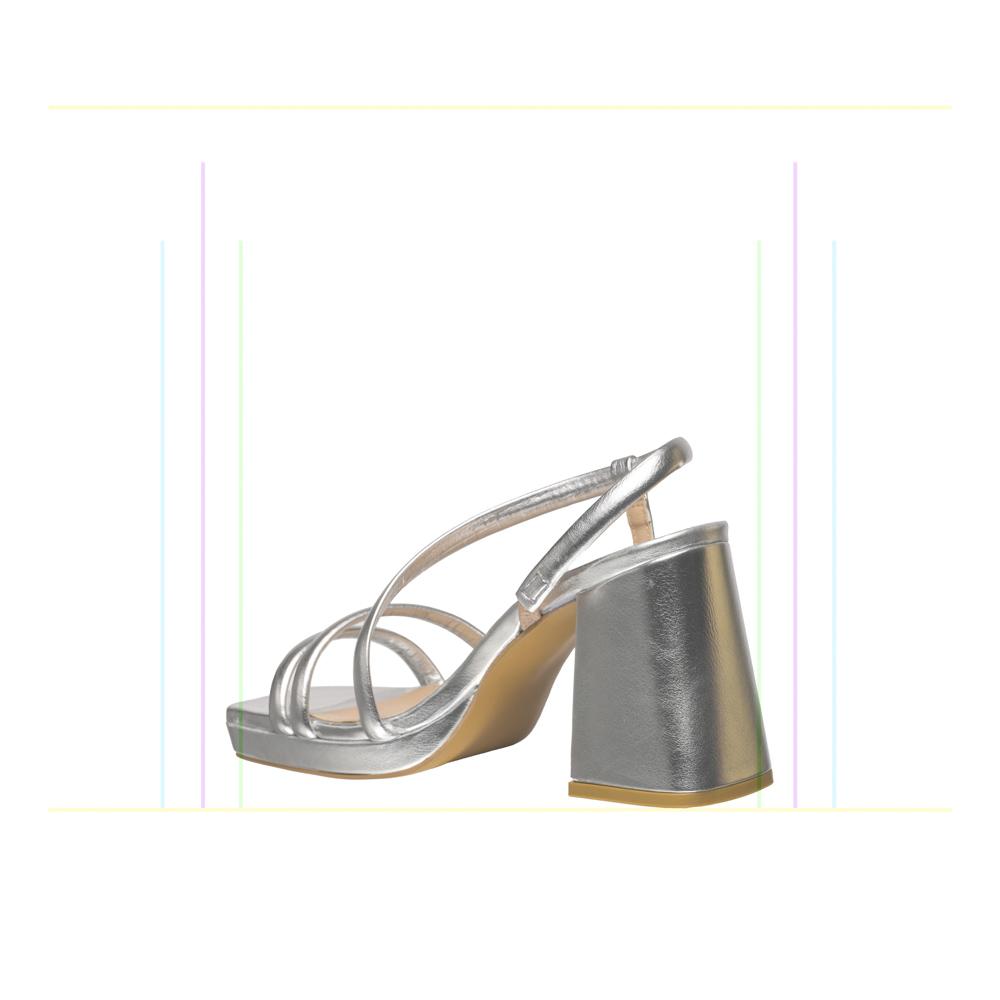 Foto 5 pulgar | Zapatilla Kipon Mujer Tacon Glam Rebelde Plateado