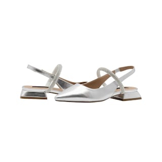 Foto 6 | Flat Balerina Dama Plateado Tacon Ancho Salamandra Correa Plateado