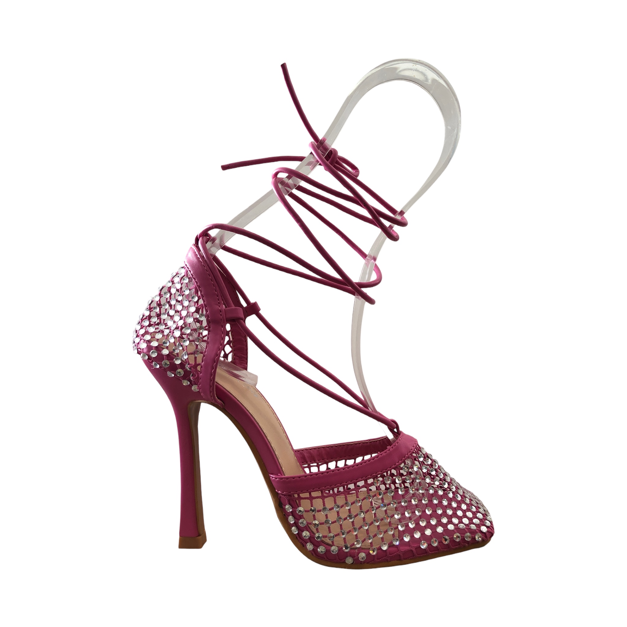 Foto 4 pulgar | Zapatillas Malla con Cristales Mixx Shuz Fucsia