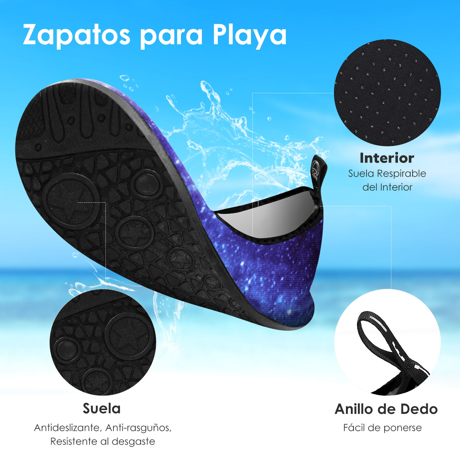 Foto 4 pulgar | Zapato Calcetín Neopreno Agua Playa Rio Buceo Sandal Alberca