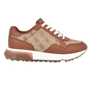 Foto 5 | Zapatilla Guess Melany Para Mujer, Color Marrón Medio, Con Logotipo Multicolor 6.5 - Venta Internacional.