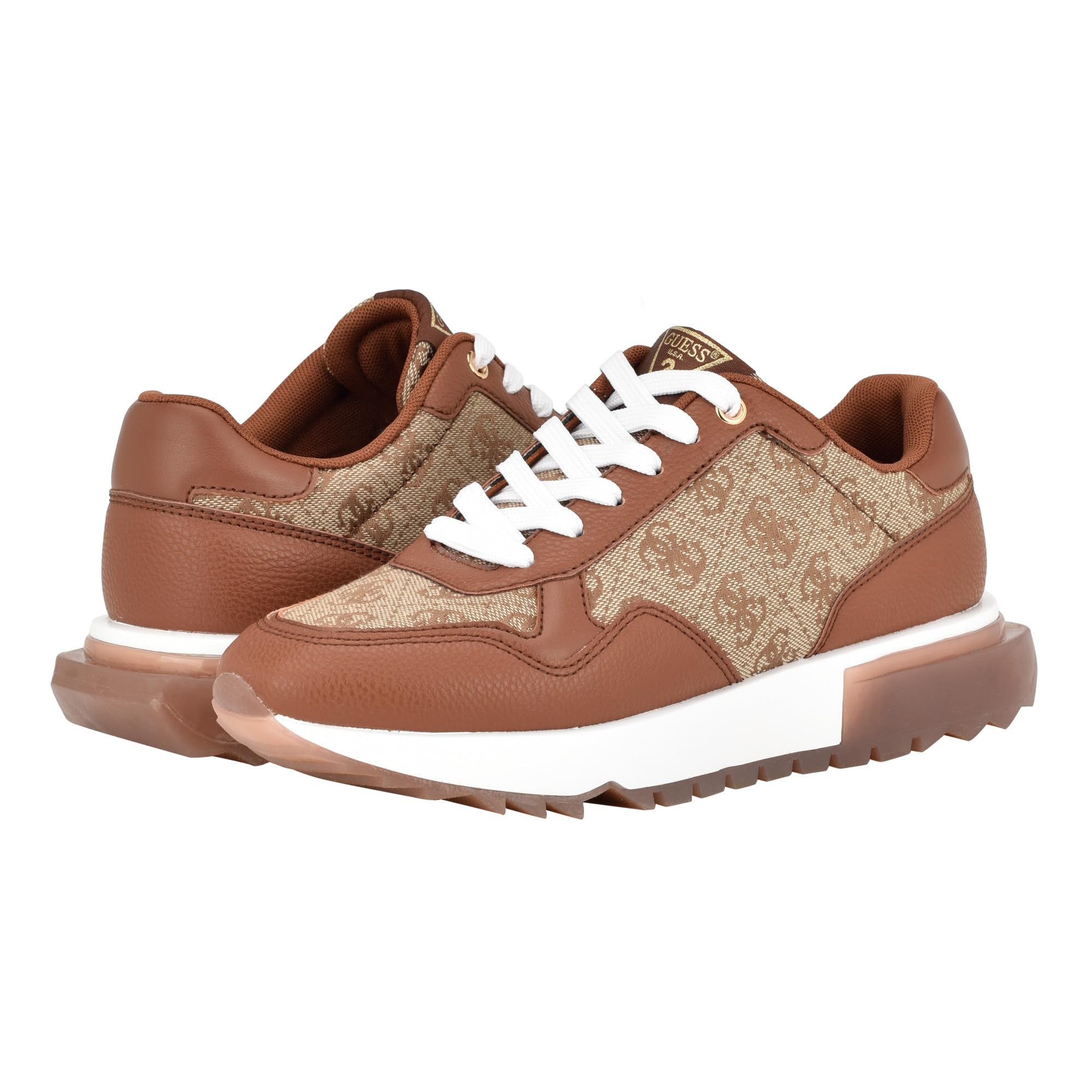 Foto 7 pulgar | Zapatilla Guess Melany Para Mujer, Color Marrón Medio, Con Logotipo Multicolor 6.5 - Venta Internacional.