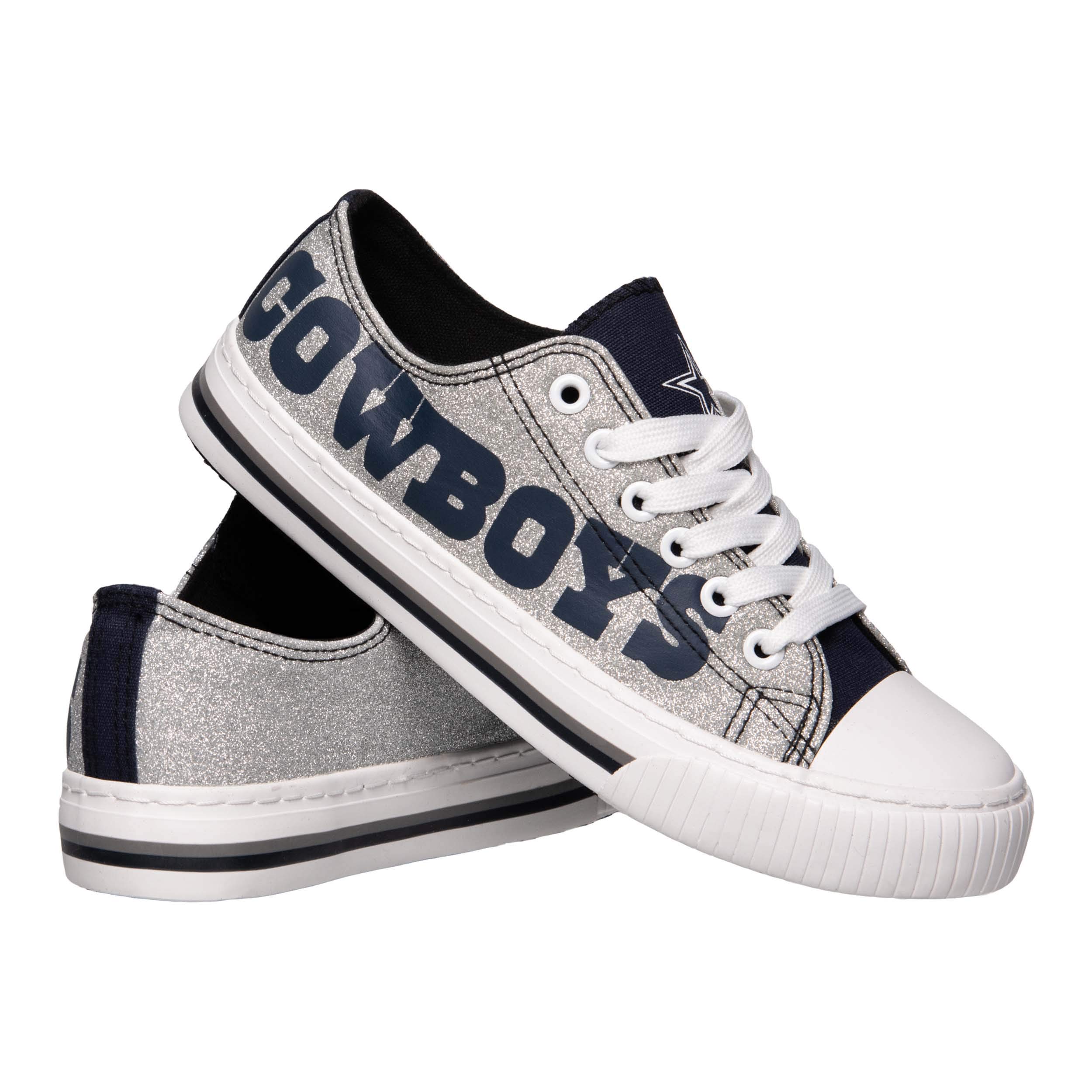 Zapatos Foco Dallas Cowboys Nfl Glitter De Lona Con Parte Superior Baja Para Mujer - Venta Internacional.