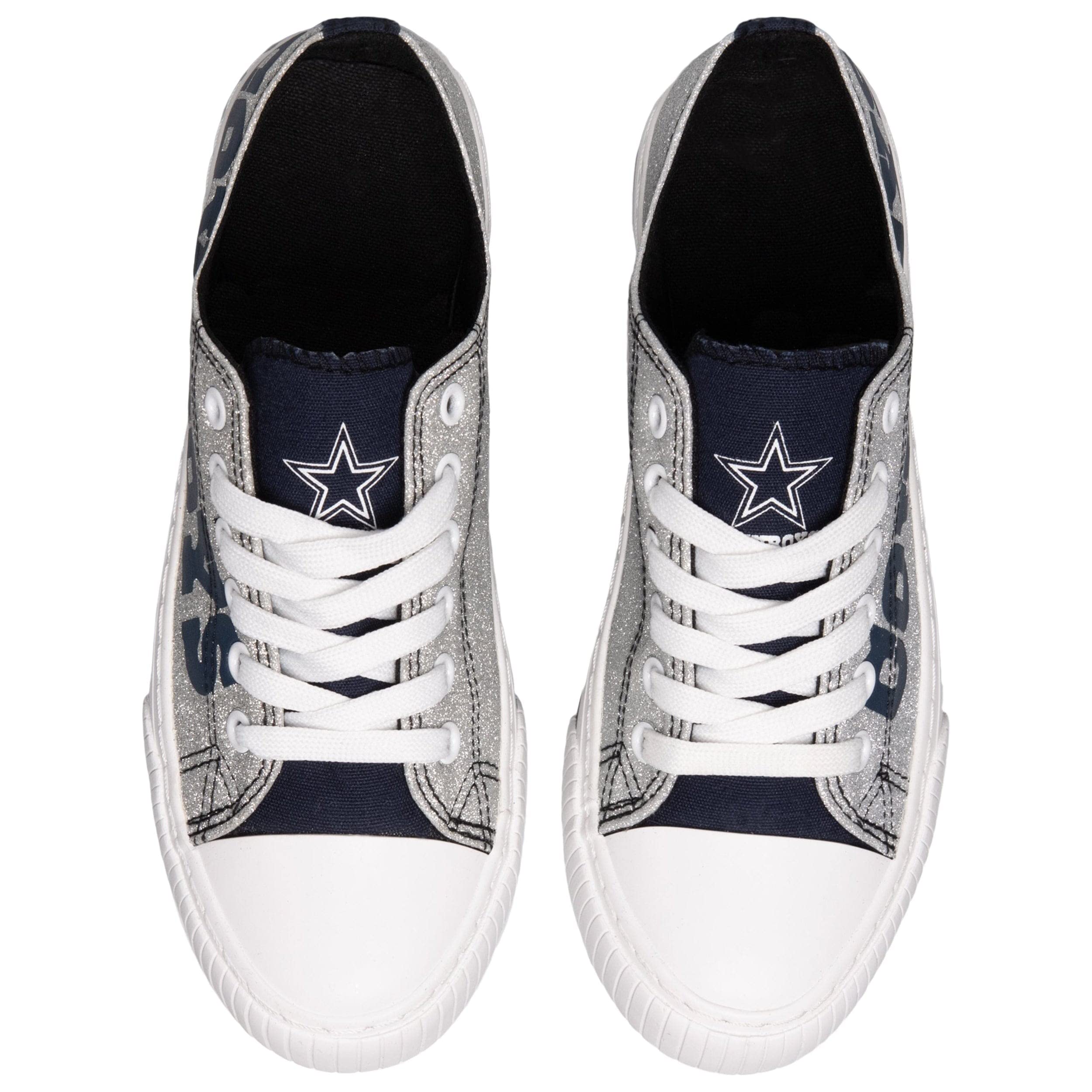 Foto 3 | Zapatos Foco Dallas Cowboys Nfl Glitter De Lona Con Parte Superior Baja Para Mujer - Venta Internacional.