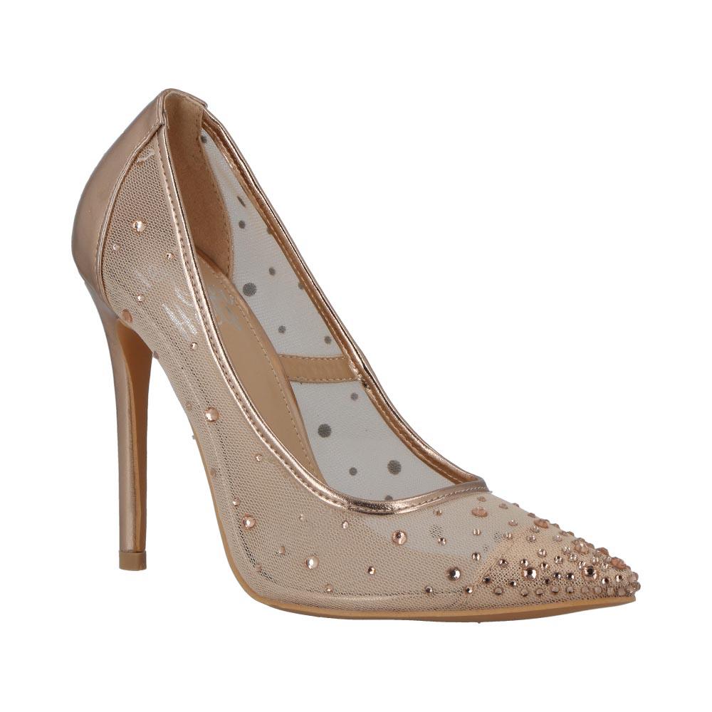 Foto 1 | Zapatillas Mujer Head Over Heels Tacon Formal Dorado