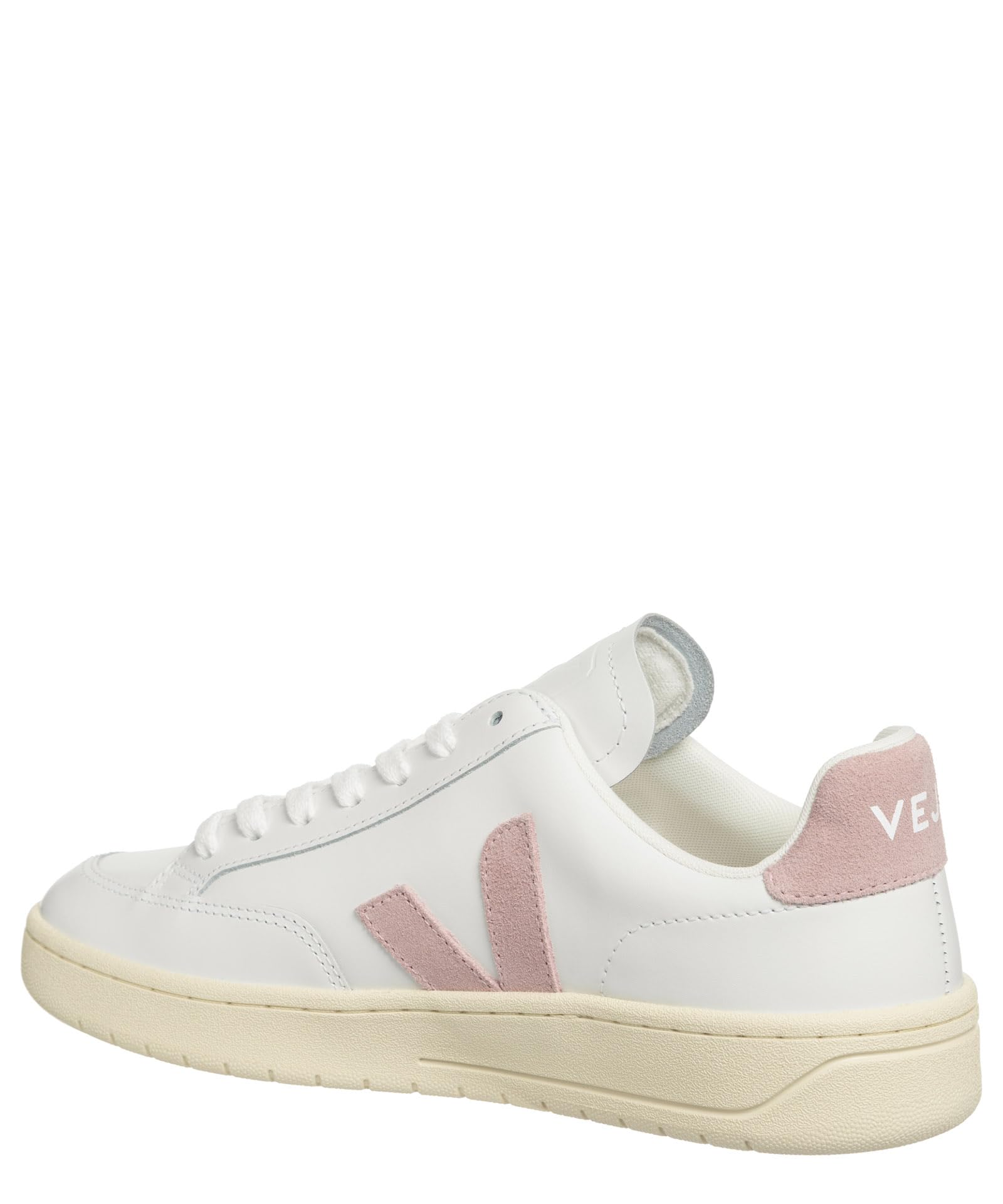 Foto 2 pulgar | Zapatillas Veja V-12 De Piel Extra Blanca/rosa Bebé Para Mujer - Venta Internacional.