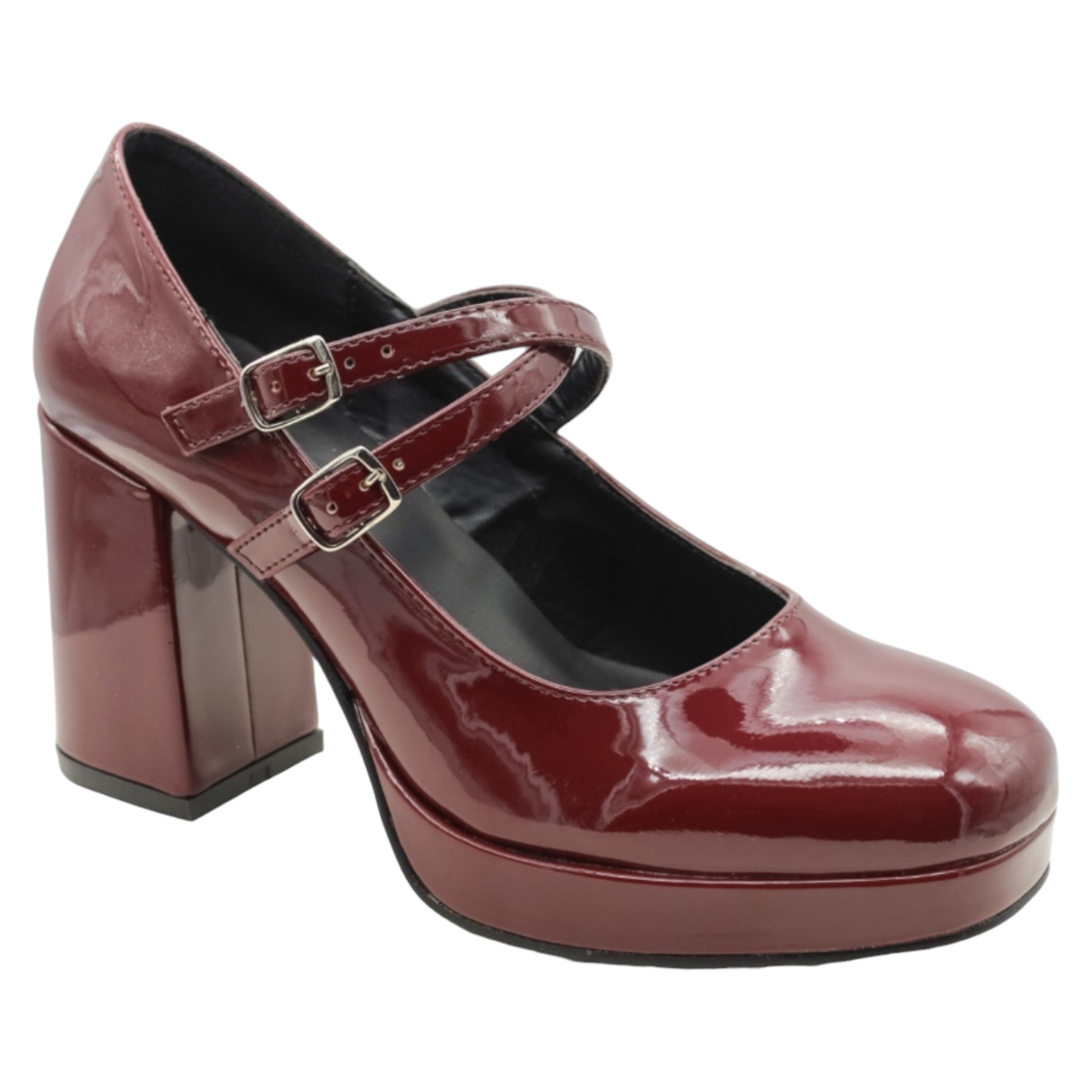 Zapatillas Exterior Charol Color Vino Para Mujer De Rbcollection