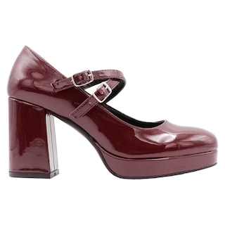 Foto 2 | Zapatillas Exterior Charol Color Vino Para Mujer De Rbcollection
