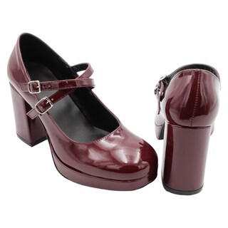 Foto 4 | Zapatillas Exterior Charol Color Vino Para Mujer De Rbcollection