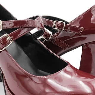 Foto 5 | Zapatillas Exterior Charol Color Vino Para Mujer De Rbcollection