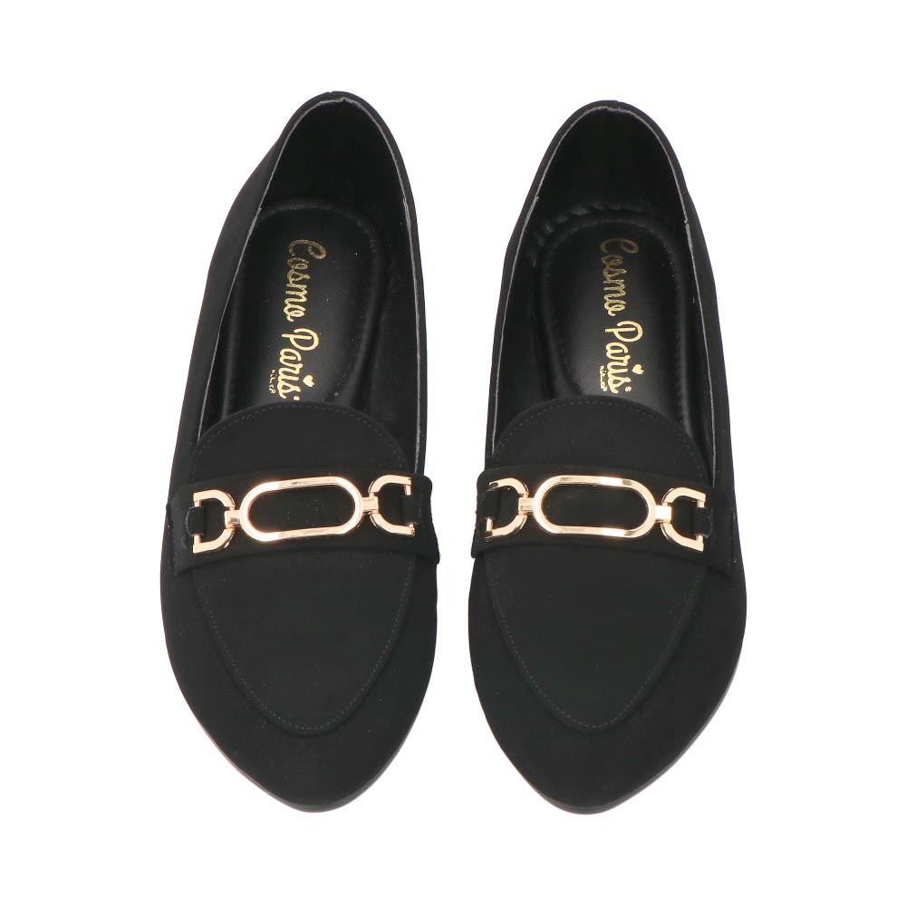 Foto 7 pulgar | Zapato Flats Dama Cosmo Paris 8390 Casuales Color Negro Balerina Tallas 23 A 26