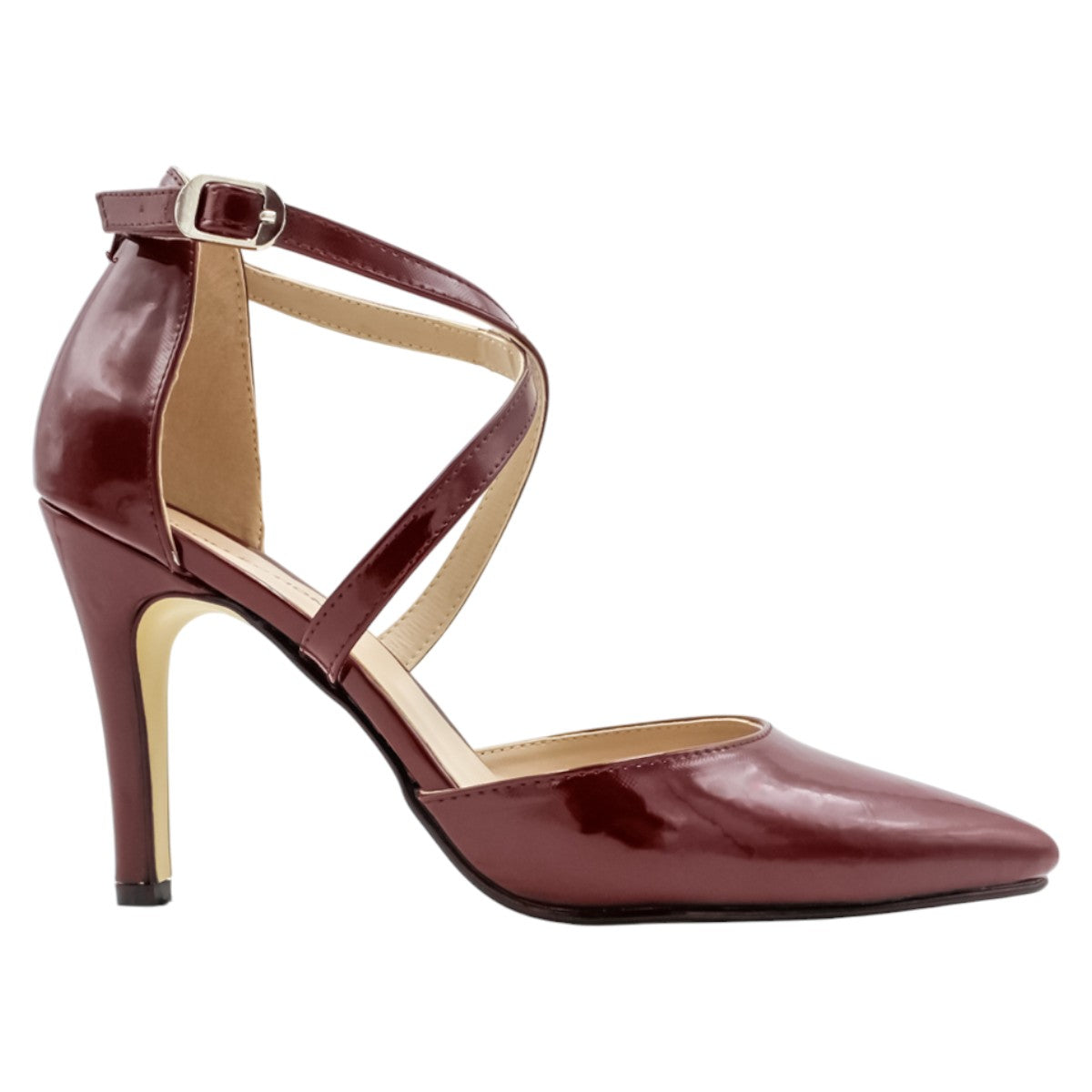 Foto 3 pulgar | Zapatillas Rbcollection Exterior Charol Vino para Mujer