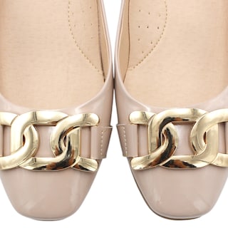 Foto 6 | Zapatillas Rbcollection Exterior Charol Beige Para Mujer
