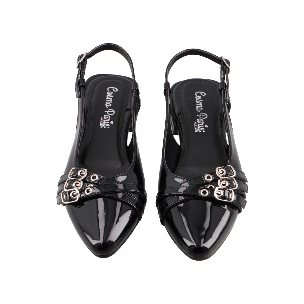 Foto 7 pulgar | Zapatilla Mujer Cosmo Paris By Beser 8318 Charol Negro Talla 23 A 26