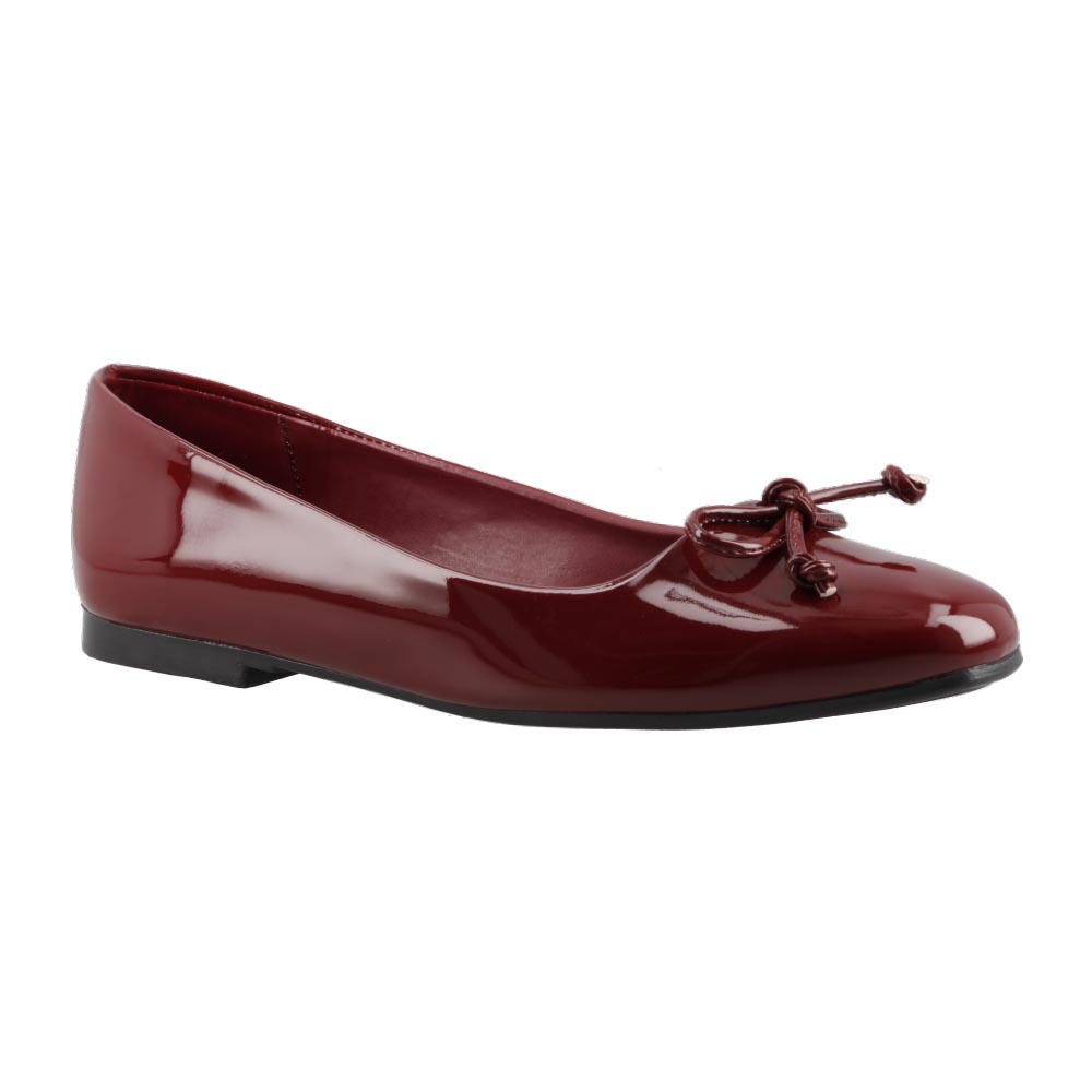 Zapatilla Dama Casual Flat Cosmo Paris By Beser 1038 Charol Vino Balerina Dama Talla 22 A 27 E