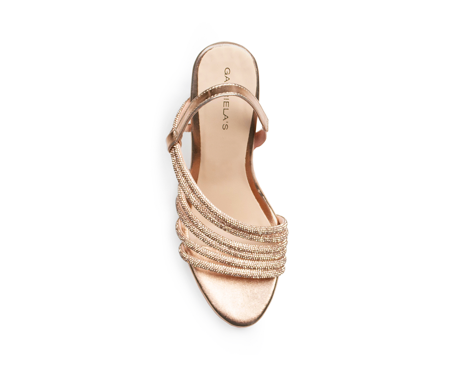 Foto 4 pulgar | Zapatilla  Gabriela's Oro Rosa Pedrería Material Sintético