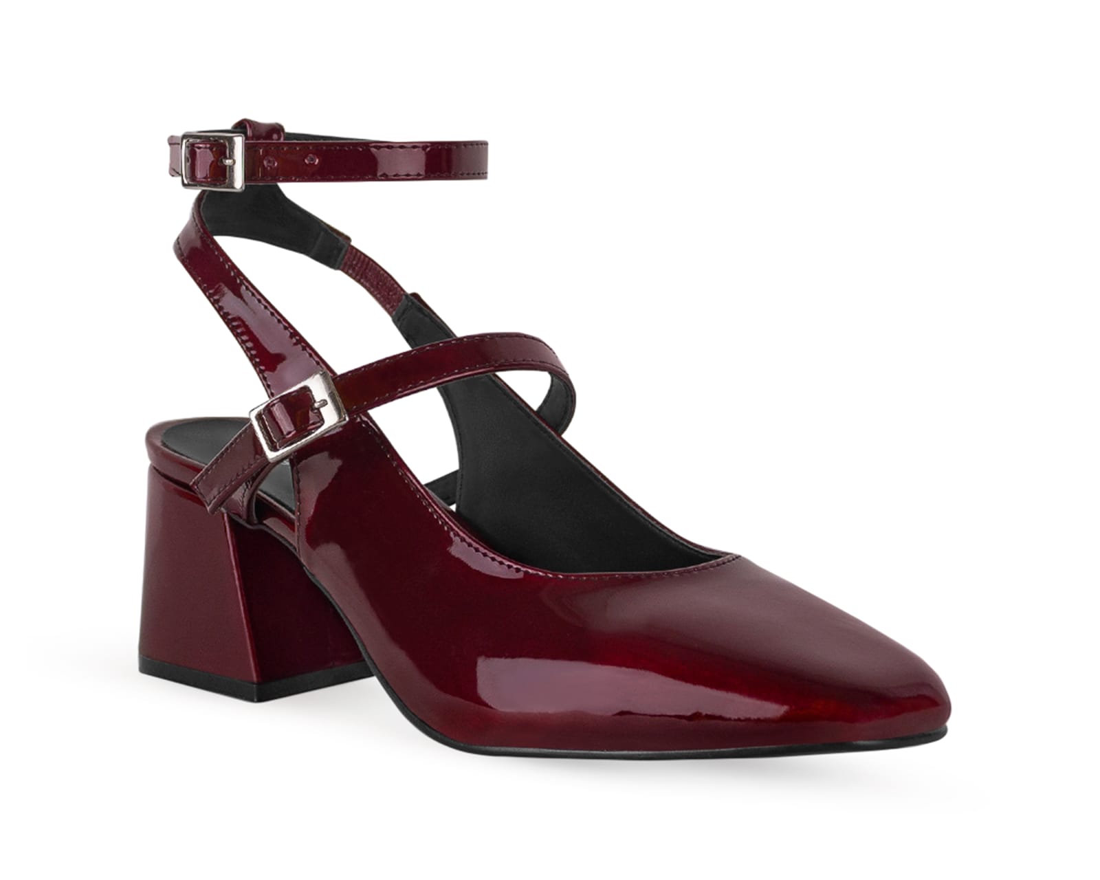 Zapatillas Gabriela's color Vino Hebillas Material Sintético $769