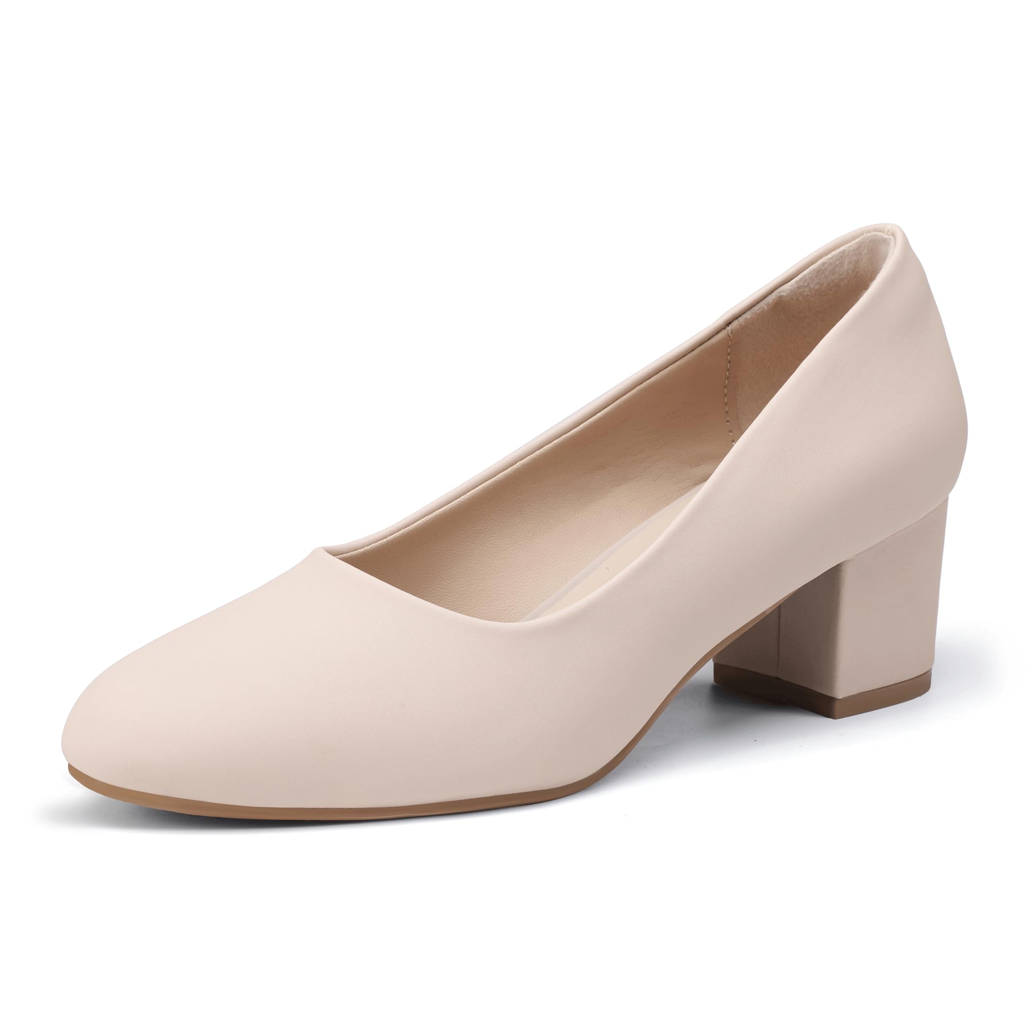 Foto 2 pulgar | Zapatos De Tacón Idifu Nubuck Nude, Bajos Y Gruesos, Para Mujer - Venta Internacional.