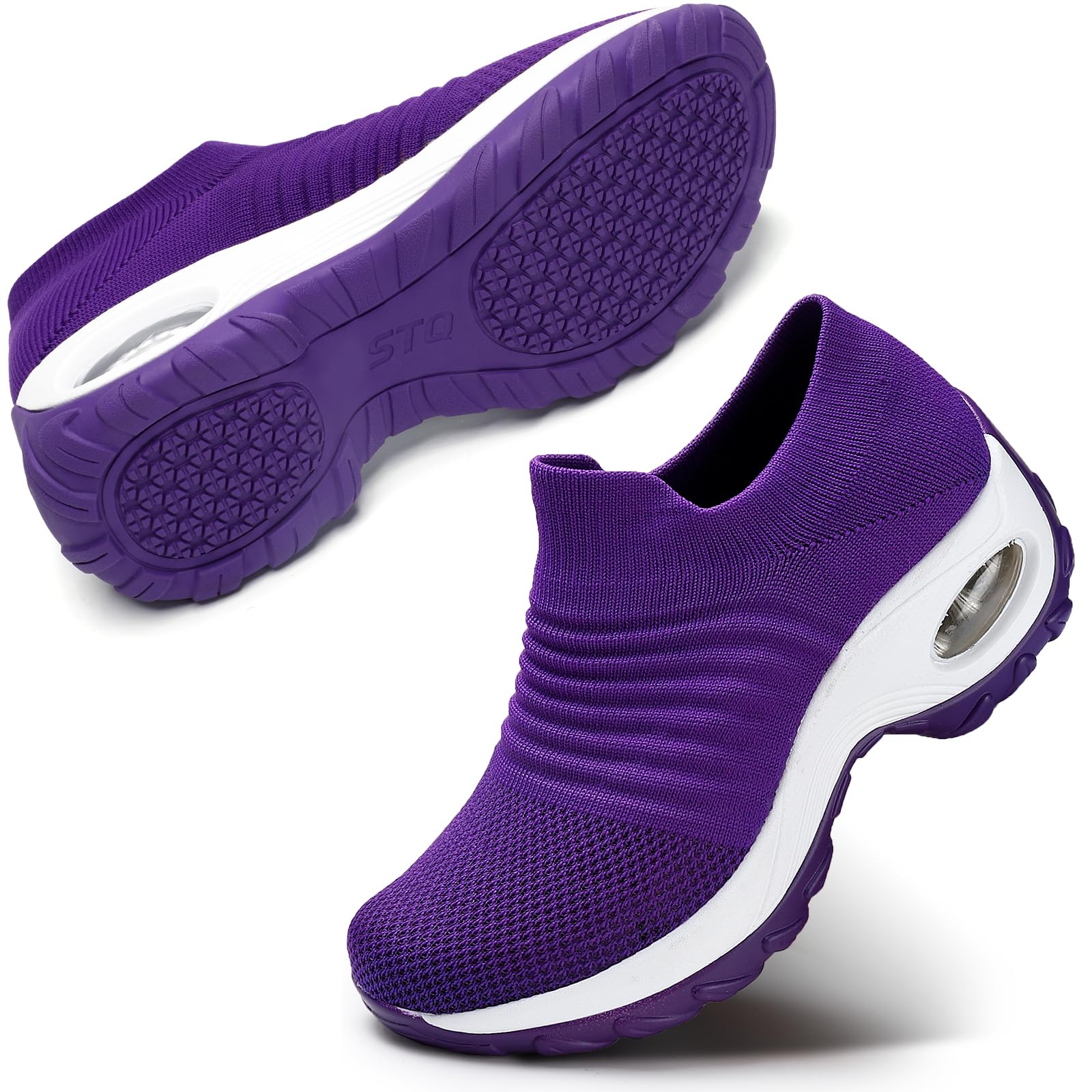 Zapatos De Senderismo Stq Para Mujer, Sin Cordones, Color Morado, Talla 8 - Venta Internacional.