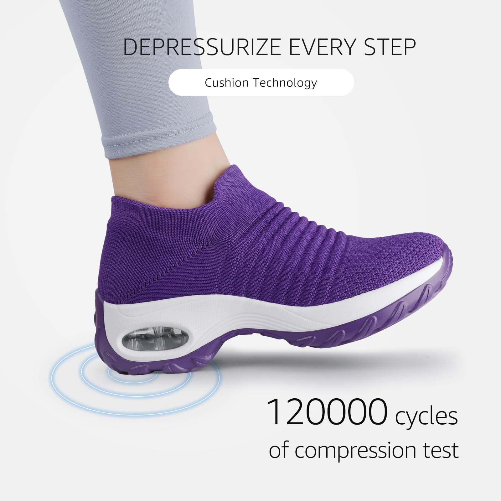 Foto 4 pulgar | Zapatos De Senderismo Stq Para Mujer, Sin Cordones, Color Morado, Talla 8 - Venta Internacional.