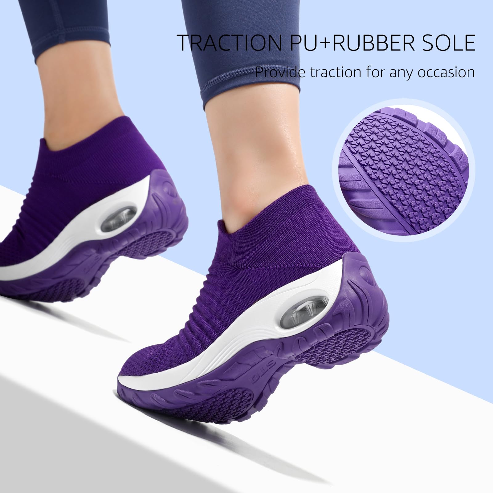 Foto 5 pulgar | Zapatos De Senderismo Stq Para Mujer, Sin Cordones, Color Morado, Talla 8 - Venta Internacional.