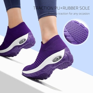 Foto 4 | Zapatos De Senderismo Stq Para Mujer, Sin Cordones, Color Morado, Talla 8 - Venta Internacional.