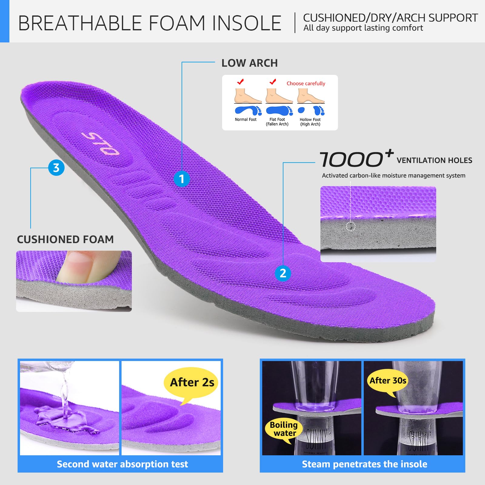 Foto 8 pulgar | Zapatos De Senderismo Stq Para Mujer, Sin Cordones, Color Morado, Talla 8 - Venta Internacional.