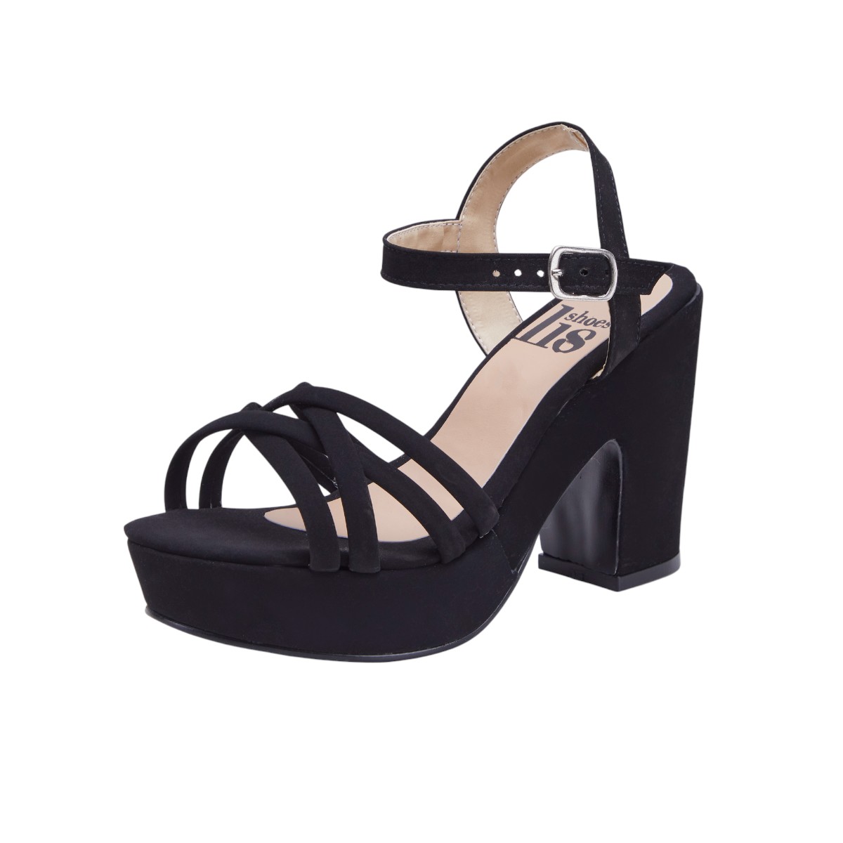 Foto 2 pulgar | Zapatillas Calzado Watanabe Color Negro Tacón Ancho Diseño Tiras