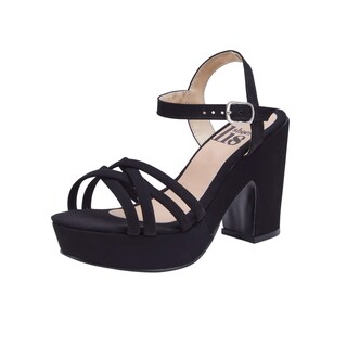 Foto 1 | Zapatillas Calzado Watanabe Color Negro Tacón Ancho Diseño Tiras