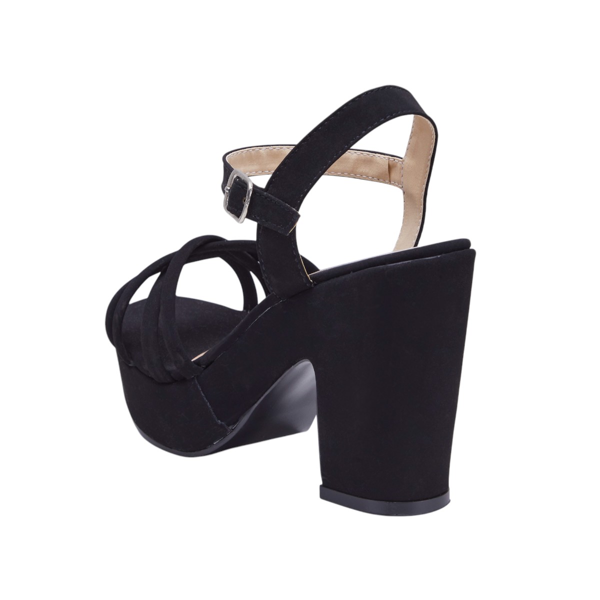 Foto 4 pulgar | Zapatillas Calzado Watanabe Color Negro Tacón Ancho Diseño Tiras