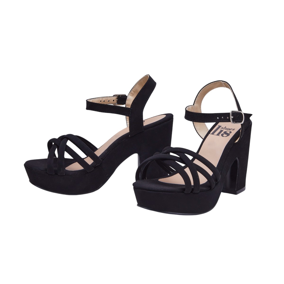 Foto 5 pulgar | Zapatillas Calzado Watanabe Color Negro Tacón Ancho Diseño Tiras