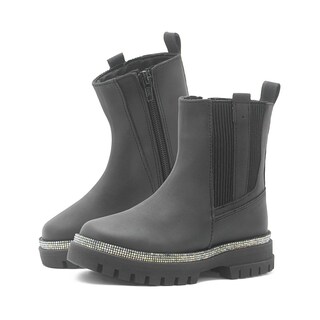 Foto 2 | Botín Bambino Para Niña Chunky Casual Pedrería Antiderrapante Negro