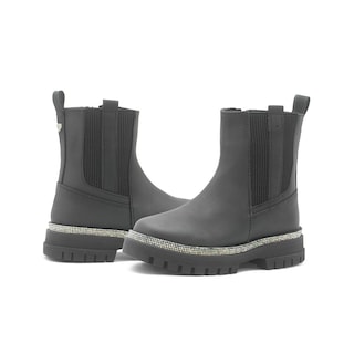 Foto 3 | Botín Bambino Para Niña Chunky Casual Pedrería Antiderrapante Negro