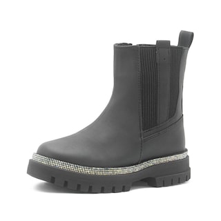 Foto 4 | Botín Bambino Para Niña Chunky Casual Pedrería Antiderrapante Negro