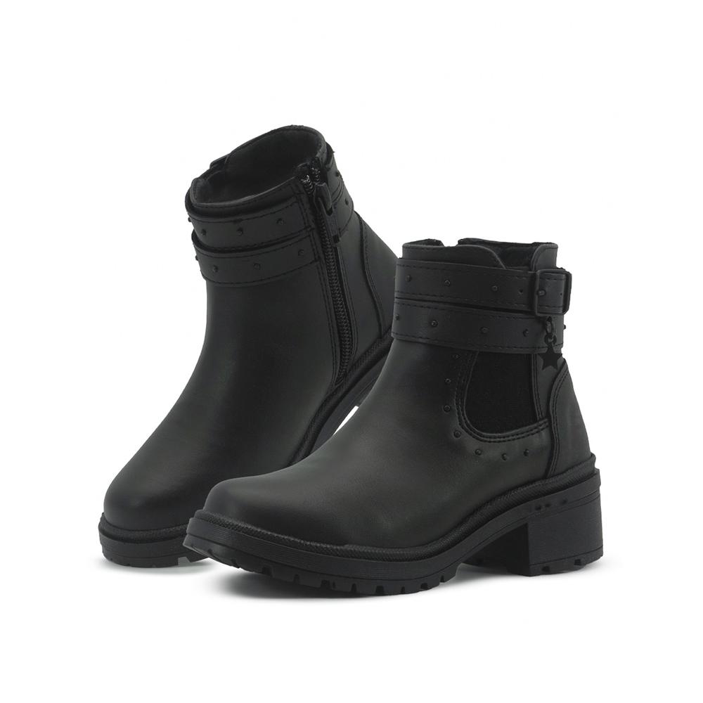Foto 3 pulgar | Botín Bambino Chunky Para Niña Doble Hebilla Negro 18-23 Negro